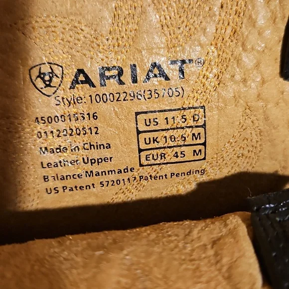 Ariat Men's Legend Western Performance Boots - Square Sz. 11.5  Custom Branded - Picture 5 of 15